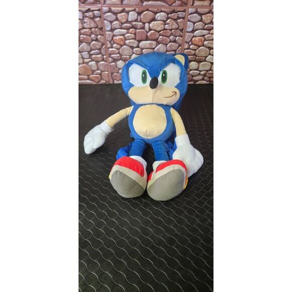 Sonic the Hedgehog Plush Backpack 18" Figure Stuffed Doll Jumbo Sega New #A95 - Picture 1 of 4